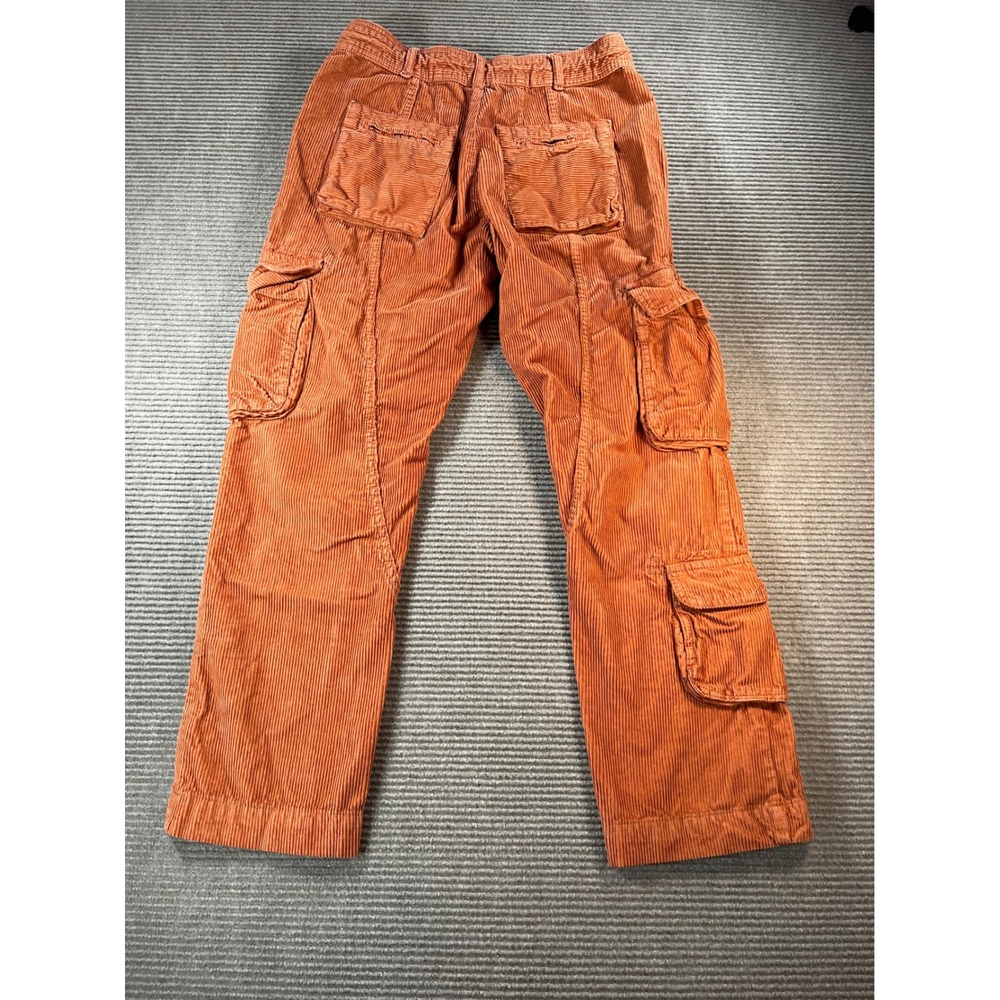 Free People Orange Corduroy Cargo Pants Wide Leg Utility Drawstring Women S - Picture 8 of 14